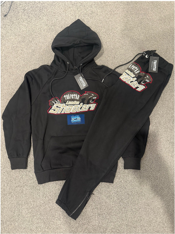 Trapstar Tracksuit - Black Red Shooters