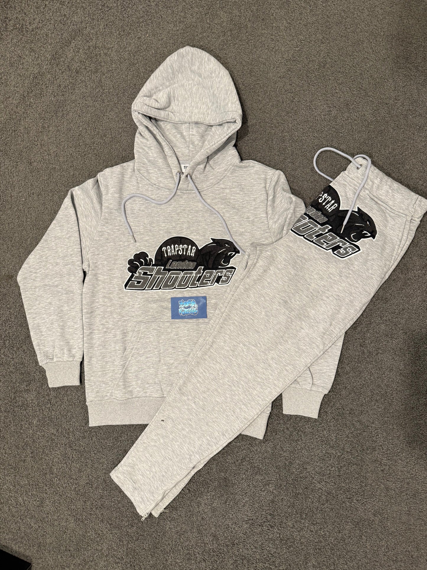Trapstar Tracksuit - Grey Black White Shooters