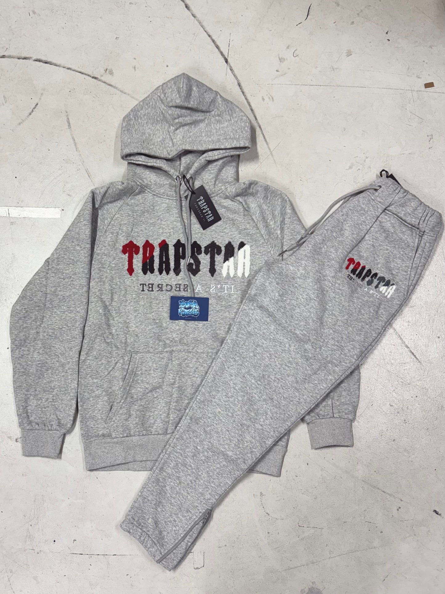 Trapstar Tracksuit - Grey Red Logo