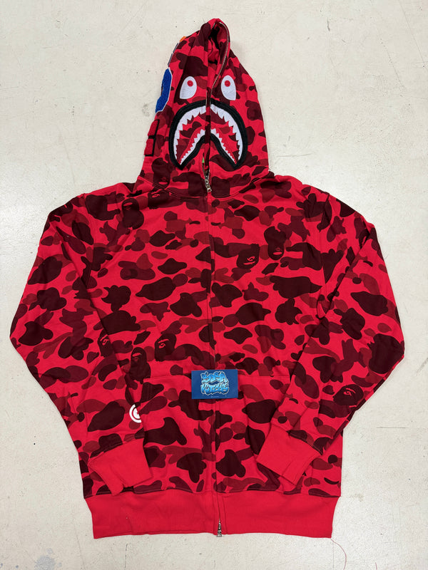 Bape Zip Up Hoodie - Red