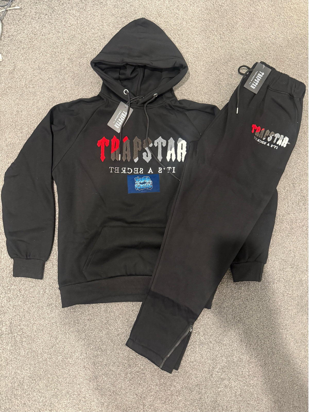 Trapstar Tracksuit - Black Red Logo