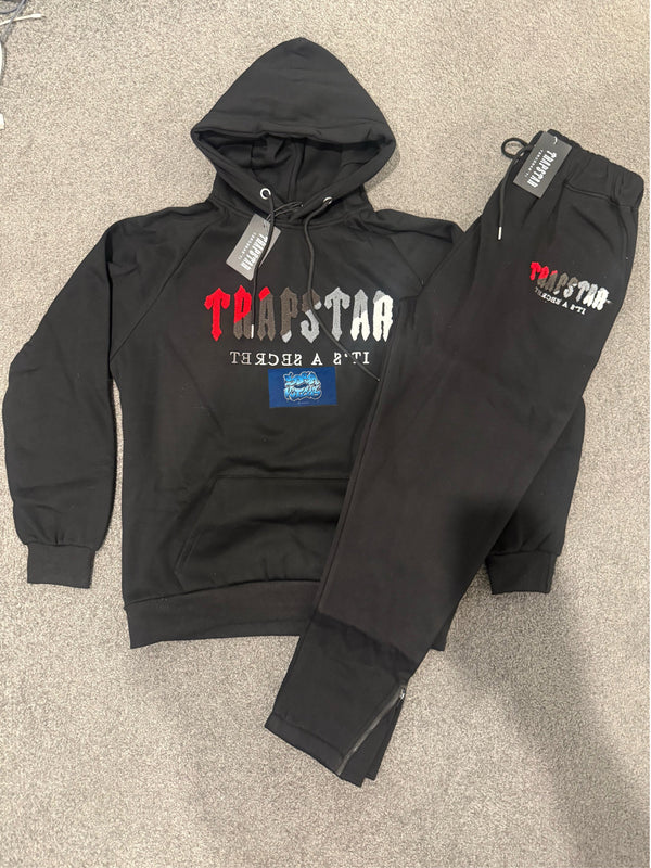 Trapstar Tracksuit - Black Red Logo