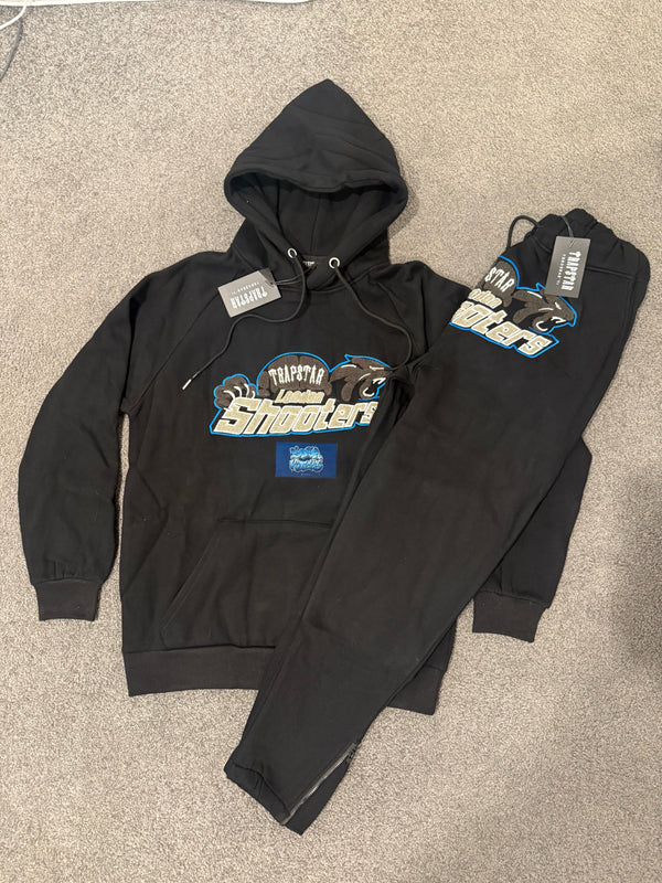 Trapstar Tracksuit - Black Blue Shooters