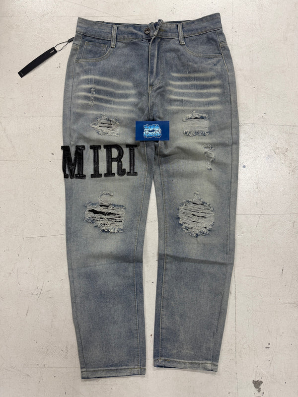 MIRI Jeans - Grey Text
