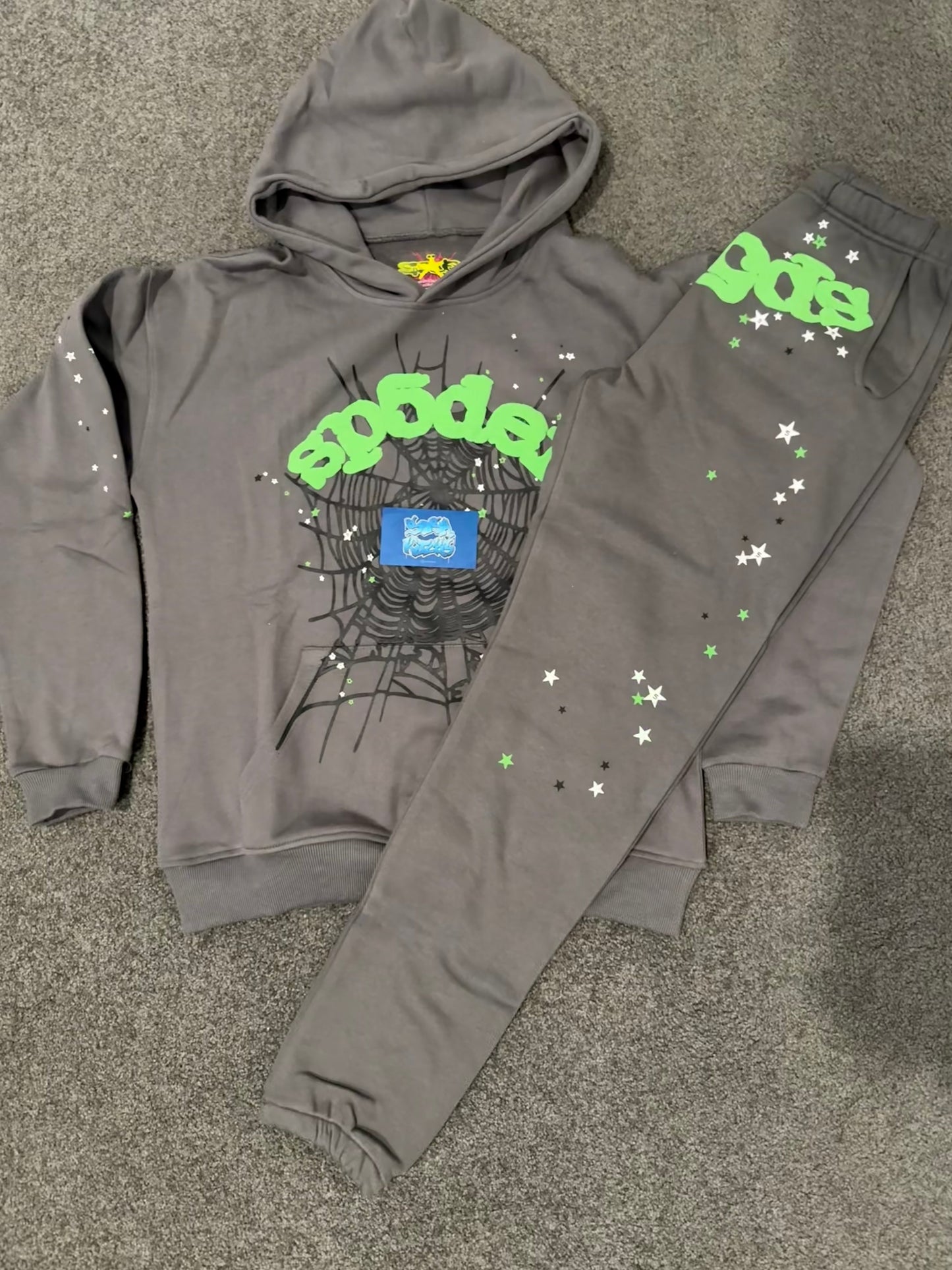 Sp5der Tracksuit - Grey Green