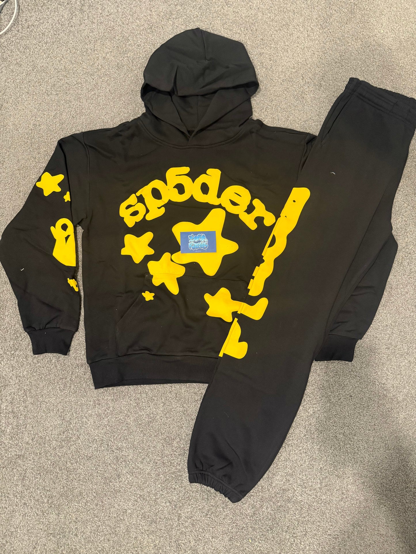 Sp5der Tracksuit - Black Yellow