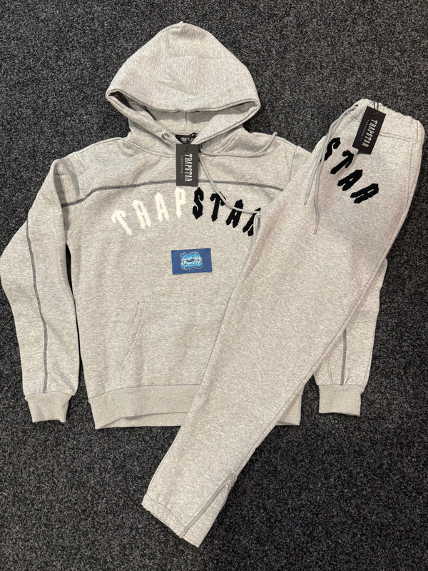 Trapstar Tracksuit - Grey White Logo