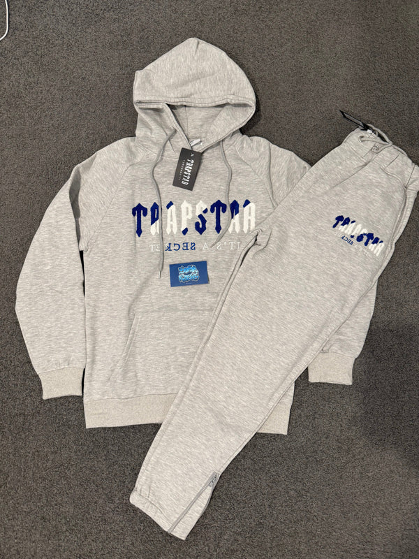 Trapstar Tracksuit - Grey Blue White Logo