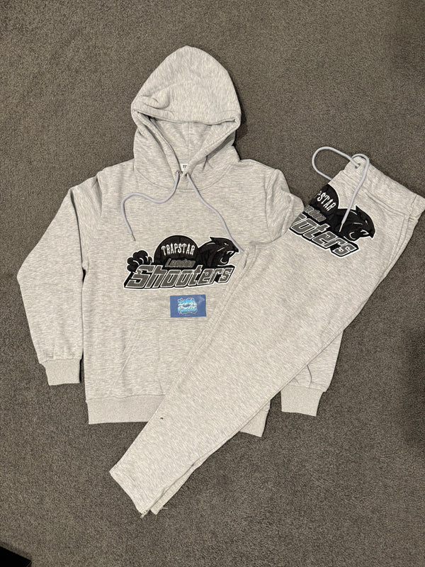 Trapstar Tracksuit - Grey Black White Shooters