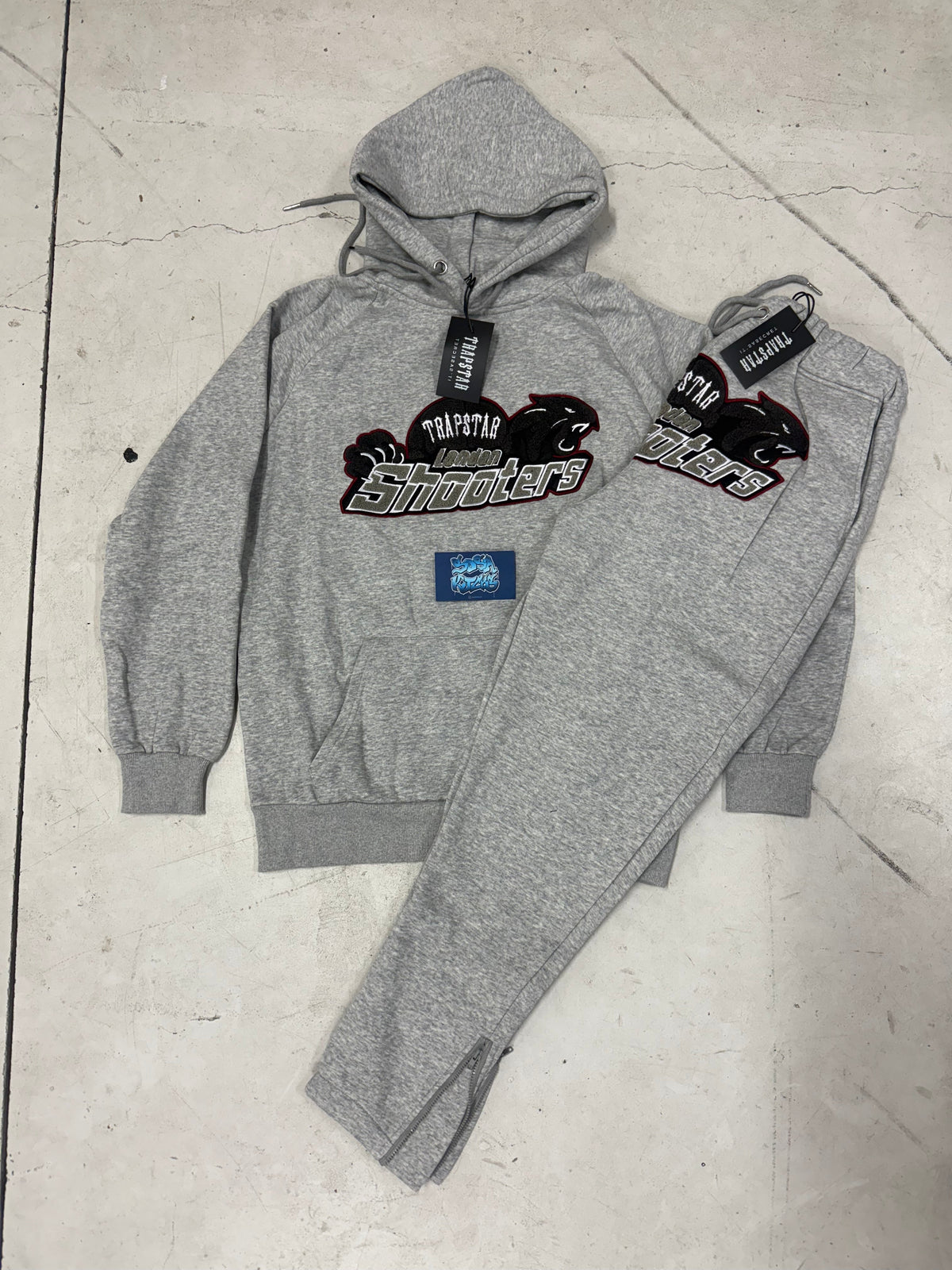 Trapstar Tracksuit - Grey Red Shooters