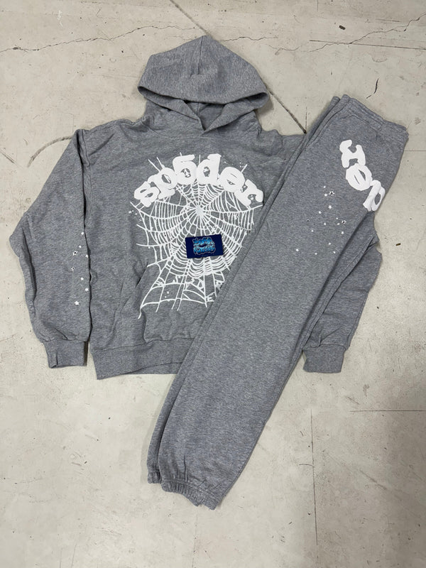 Sp5der Tracksuit - Grey White