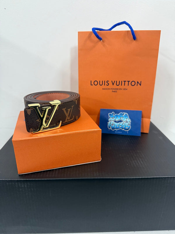 Loowee Monogram Brown Gold Belt
