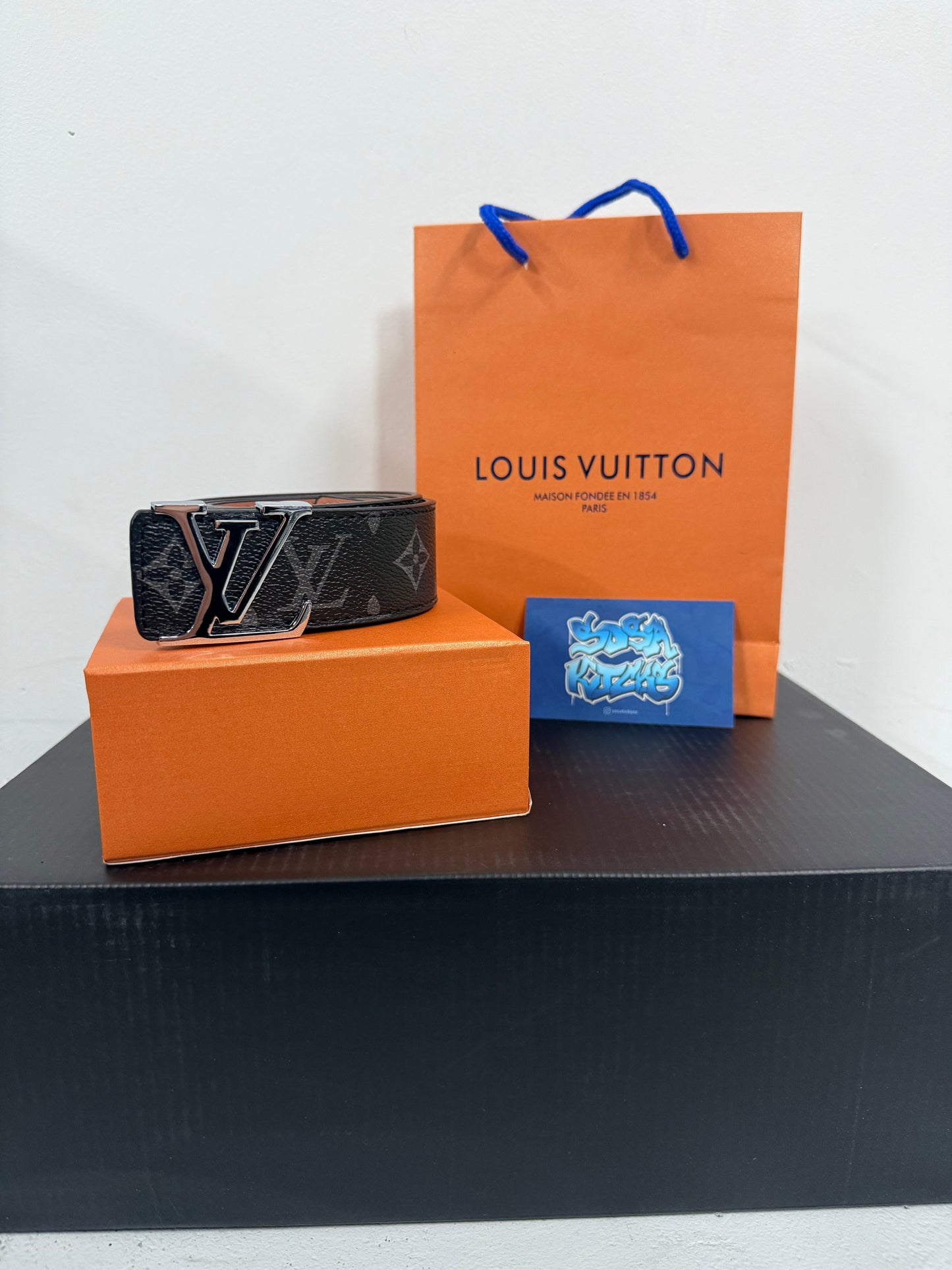 Loowee Monogram Black Silver Belt